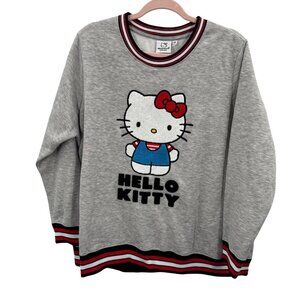 Hello Kitty By Sanrio Gray Crewneck Sweatshirt Womens Size 2X Embroidered Design